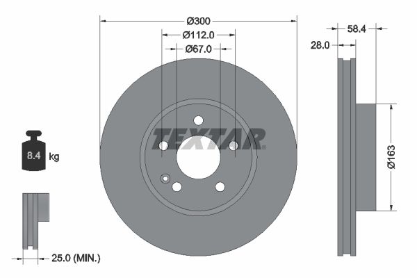 Brake Disc  W447 V-KLASSE V200CDI V220CDI Vorderachse|AußenO-300mm|2-5 munkanapos szállítás 13:30-ig rendelve 2025.1