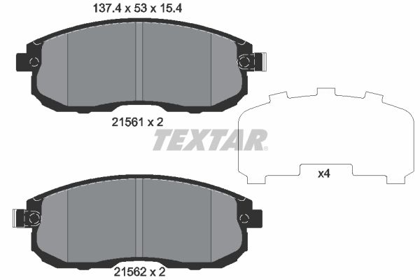 Brake Pad Set, disc brake   WVA:21562|mit akustischer Vers|2-5 munkanapos szállítás 13:30-ig rendelve 2024.12