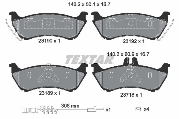 Brake Pad Set, disc brake   WVA:23190|mit Zubehör|für Vers|2-5 munkanapos szállítás 13:30-ig rendelve 2025.1