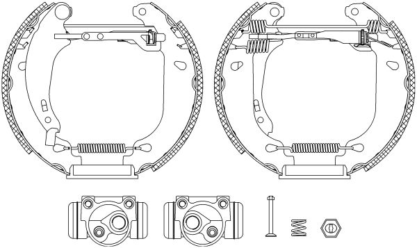 Brake Shoe Set   32mm|mit Radbremszylinder, mit|2-5 munkanapos szállítás 13:30-ig rendelve 2024.12