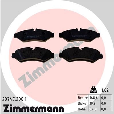 Brake Pad Set, disc brake  B907 B910 211CDI-419CDI Hinterachse|WVA:20747|für Vers|2-5 munkanapos szállítás 13:30-ig rendelve 2024.12