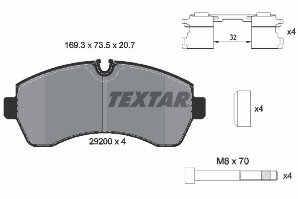 Brake Pad Set, disc brake  B906 B907 B910 211CDI-519CDI Vorderachse|WVA:29200|mit Zube|2-5 munkanapos szállítás 13:30-ig rendelve 2024.12