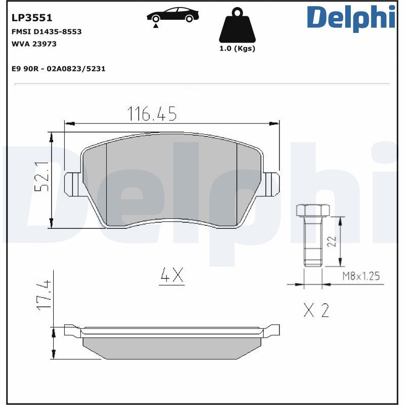 Brake Pad Set, disc brake  MERCEDES, NISSAN, RENAULT WVA:23973|mit Zubehör|nicht fü|2-5 munkanapos szállítás 13:30-ig rendelve 2025.1