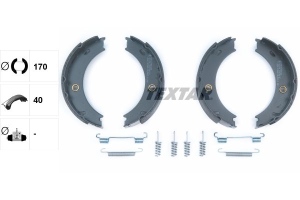 Brake Shoe Set, parking brake   40mm|mit Zubehör|ohne Handbrem|2-5 munkanapos szállítás 13:30-ig rendelve 2024.12