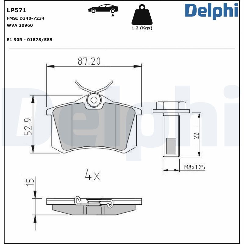 Brake Pad Set, disc brake  AUDI A4 A6 VW GOLF PASSAT POLO WVA:20960|mit Zubehör|nicht fü|2-5 munkanapos szállítás 13:30-ig rendelve 2024.12