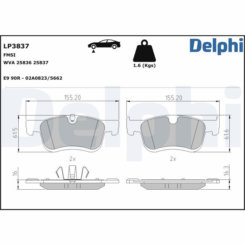 Brake Pad Set, disc brake   Vorderachse|WVA:26612 26613|oh|2-5 munkanapos szállítás 13:30-ig rendelve 2025.1