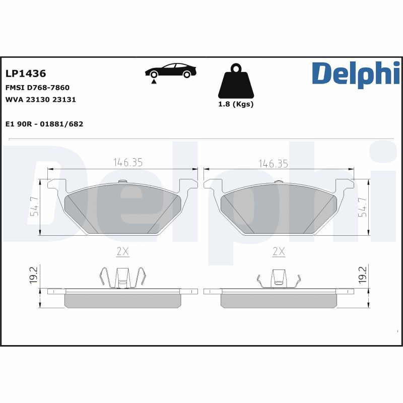 Brake Pad Set, disc brake  VW A1 A3 GOLF POLO IBIZA LEON Vorderachse|WVA:23130 23131|oh|2-5 munkanapos szállítás 13:30-ig rendelve 2024.12