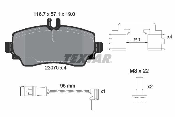 Brake Pad Set, disc brake   WVA:23070|mit Zubehör|inkl. Ve|2-5 munkanapos szállítás 13:30-ig rendelve 2024.12