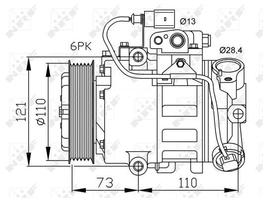 Compressor, air conditioning  AUDI A2 POLO 9N 6R FABIA IBIZA O-110mm|mit PAG-Kompressoröl,|2-5 munkanapos szállítás 13:30-ig rendelve 2024.12