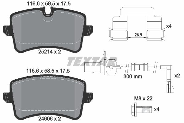 Brake Pad Set, disc brake   WVA:25214|mit Zubehör|inkl. Ve|2-5 munkanapos szállítás 13:30-ig rendelve 2024.12