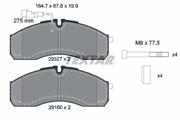 Brake Pad Set, disc brake   WVA:29327|mit Zubehör|mit inte|2-5 munkanapos szállítás 13:30-ig rendelve 2024.12