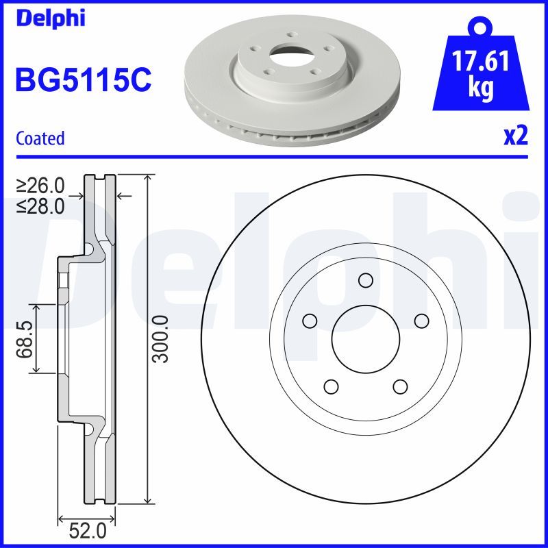 Brake Disc  MONDEO IV BA7 TURNIER VAN Vorderachse|AußenO-300mm|2-5 munkanapos szállítás 13:30-ig rendelve 2024.12