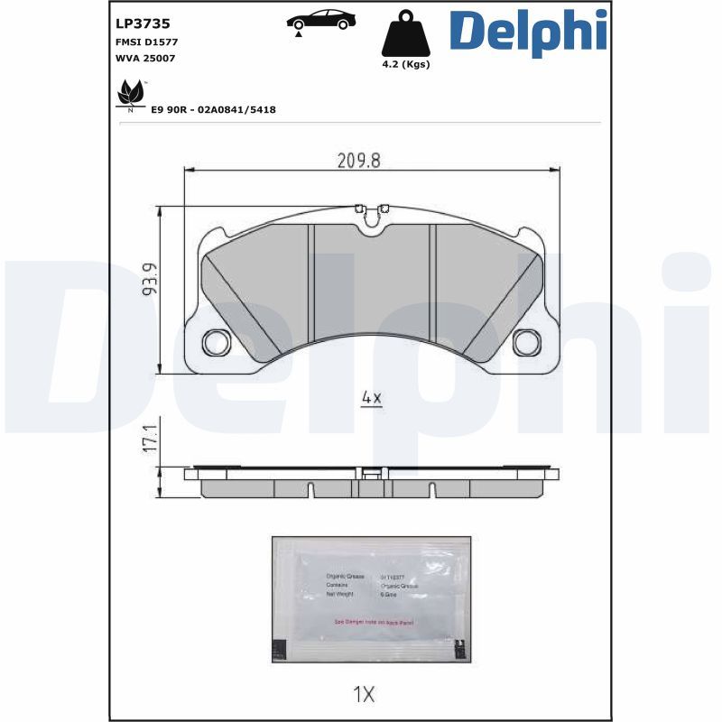 Brake Pad Set, disc brake   WVA:25007|mit Zubehör|für Vers|2-5 munkanapos szállítás 13:30-ig rendelve 2025.1