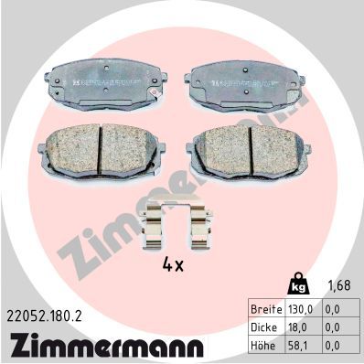 Brake Pad Set, disc brake  HYUNDAI KONA Vorderachse|WVA:22052|Foto ent|2-5 munkanapos szállítás 13:30-ig rendelve 2024.12