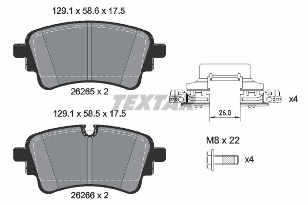 Brake Pad Set, disc brake   WVA:26265|mit Zubehör|für Vers|2-5 munkanapos szállítás 13:30-ig rendelve 2025.1