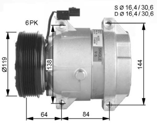 Compressor, air conditioning  SSANGYONG Rexton 02- O-119mm|mit PAG-Kompressoröl|2-5 munkanapos szállítás 13:30-ig rendelve 2024.12