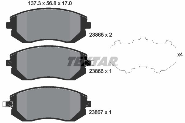 Brake Pad Set, disc brake   WVA:23865|mit Zubehör|mit akus|2-5 munkanapos szállítás 13:30-ig rendelve 2024.12