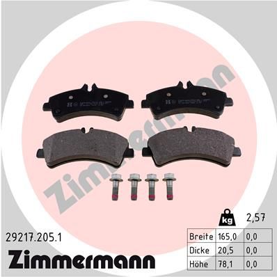 Brake Pad Set, disc brake  SPRINTER B906 413CDI-519CDI Hinterachse|WVA:29217|für Vers|2-5 munkanapos szállítás 13:30-ig rendelve 2024.12