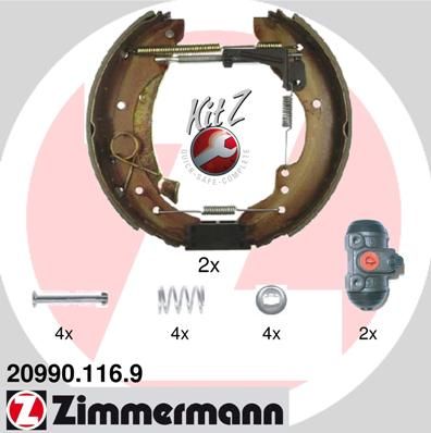 Brake Shoe Set Kit Z  57mm|mit Radbremszylinder, Fot|2-5 munkanapos szállítás 13:30-ig rendelve 2024.12