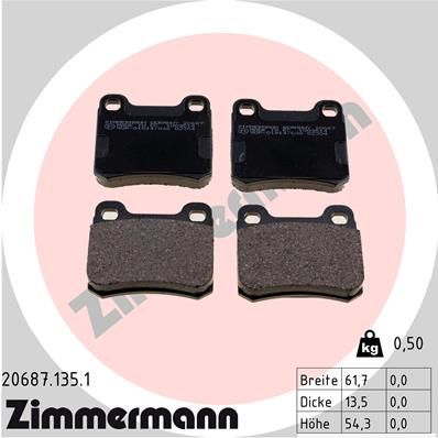 Brake Pad Set, disc brake  W201 2.0/2.3 E2.0/E2.6 D2.0 Hinterachse|WVA:20687|2-5 munkanapos szállítás 13:30-ig rendelve 2024.12