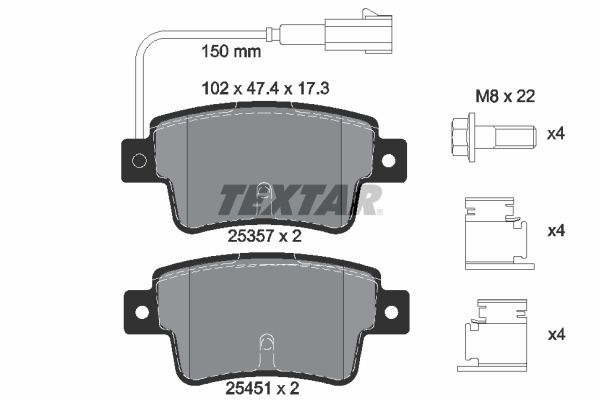 Brake Pad Set, disc brake   WVA:25357|mit integriertem Ver|2-5 munkanapos szállítás 13:30-ig rendelve 2024.12