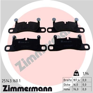 Brake Pad Set, disc brake  911 (991-1) 12-16, 981 SPYDER Hinterachse|WVA:25143|Foto ent|2-5 munkanapos szállítás 13:30-ig rendelve 2024.12