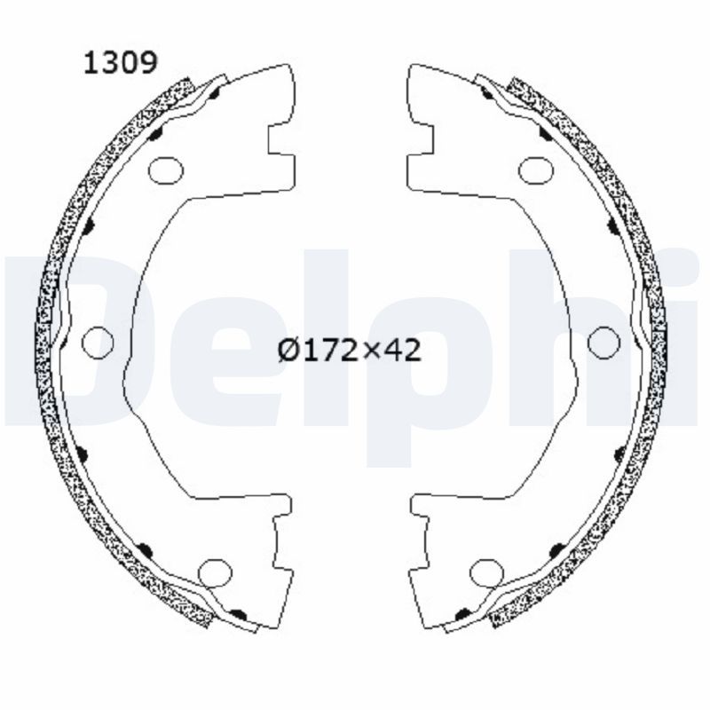 Brake Shoe Set, parking brake   42mm|2-5 munkanapos szállítás 13:30-ig rendelve 2024.12