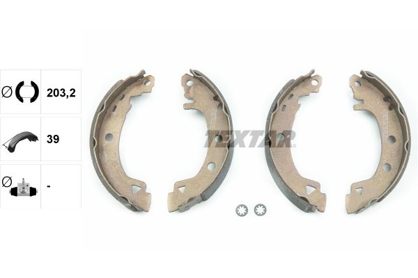 Brake Shoe Set   39mm|mit Zubehör|ohne Handbrem|2-5 munkanapos szállítás 13:30-ig rendelve 2024.12