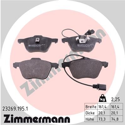 Brake Pad Set, disc brake  SHARAN T4 ALHAMBRA WVA:23269|Foto entspricht Lief|2-5 munkanapos szállítás 13:30-ig rendelve 2024.12