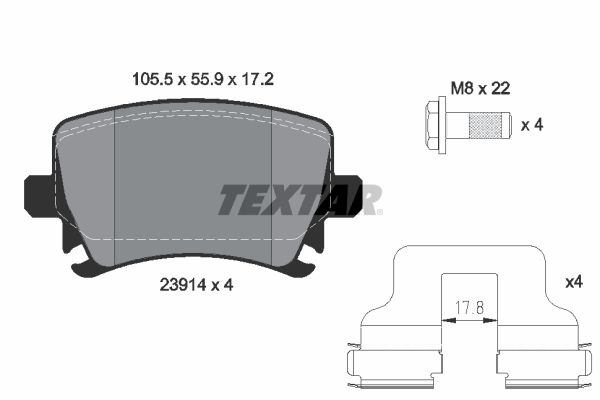 Brake Pad Set, disc brake  VW GOLF V EOS CADDY JETTA Hinterachse|WVA:23914|mit Zube|2-5 munkanapos szállítás 13:30-ig rendelve 2024.12