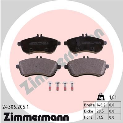 Brake Pad Set, disc brake  MB W212 W204 R172 Vorderachse|WVA:24306|Foto ent|2-5 munkanapos szállítás 13:30-ig rendelve 2024.12