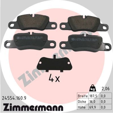 Brake Pad Set, disc brake  911 (991-1) 12-16,PANAMERA 10- Hinterachse|WVA:24554|Foto ent|2-5 munkanapos szállítás 13:30-ig rendelve 2024.12