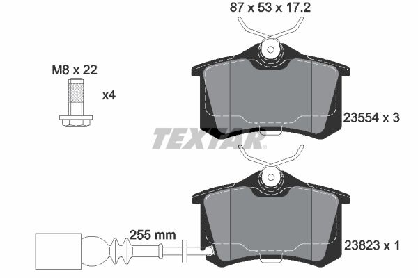 Brake Pad Set, disc brake   WVA:23823|inkl. Verschleißwarn|2-5 munkanapos szállítás 13:30-ig rendelve 2024.12