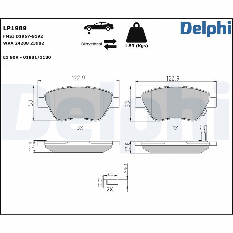 Brake Pad Set, disc brake  OPEL ADAM CORSA D FIAT DOBLO Vorderachse|WVA:24288 23982|mi|2-5 munkanapos szállítás 13:30-ig rendelve 2025.1