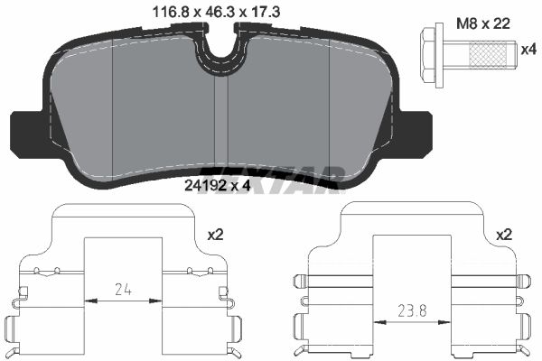 Brake Pad Set, disc brake   WVA:24192|mit Zubehör|für Vers|2-5 munkanapos szállítás 13:30-ig rendelve 2025.1