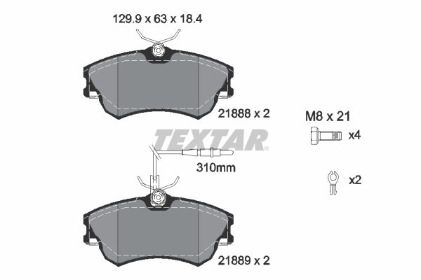 Brake Pad Set, disc brake   WVA:21888|mit Zubehör|mit inte|2-5 munkanapos szállítás 13:30-ig rendelve 2024.12