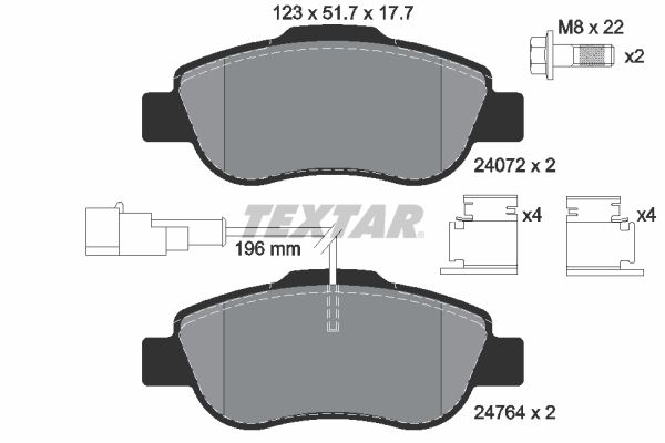 Brake Pad Set, disc brake   WVA:24764|mit integriertem Ver|2-5 munkanapos szállítás 13:30-ig rendelve 2024.12