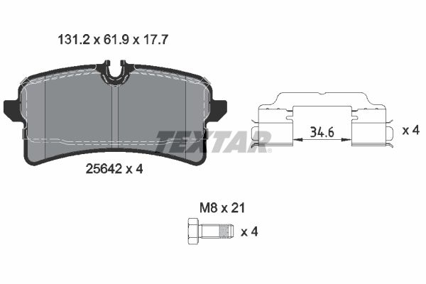 Brake Pad Set, disc brake  MACAN (95B) 3.6 TURBO 14-18 Hinterachse|WVA:25642|für Fahr|2-5 munkanapos szállítás 13:30-ig rendelve 2024.12