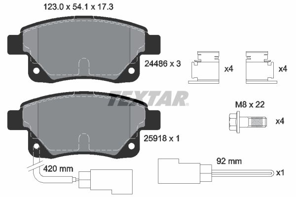 Brake Pad Set, disc brake  TRANSIT/TOURNEO 04.06-08.14 Hinterachse|WVA:24486|mit Zube|2-5 munkanapos szállítás 13:30-ig rendelve 2025.1