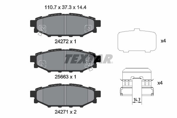 Brake Pad Set, disc brake   WVA:24272|mit Zubehör|mit akus|2-5 munkanapos szállítás 13:30-ig rendelve 2024.12