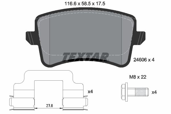 Brake Pad Set, disc brake   WVA:24606|mit Zubehör|nicht fü|2-5 munkanapos szállítás 13:30-ig rendelve 2024.12