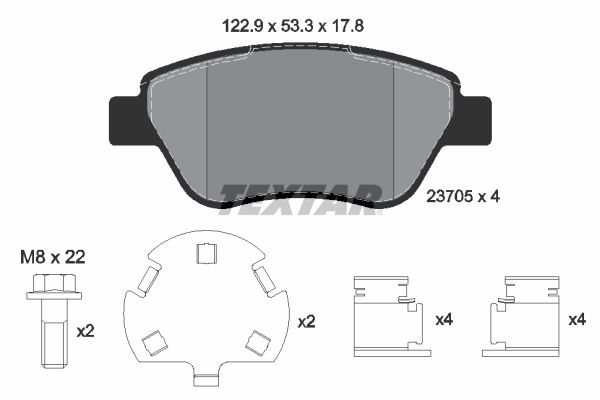 Brake Pad Set, disc brake   WVA:23705|mit Zubehör|nicht fü|2-5 munkanapos szállítás 13:30-ig rendelve 2025.1