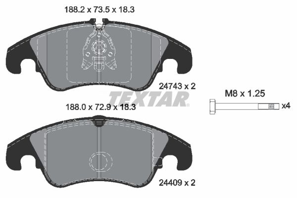 Brake Pad Set, disc brake   WVA:24743|mit Zubehör|für Vers|2-5 munkanapos szállítás 13:30-ig rendelve 2025.1