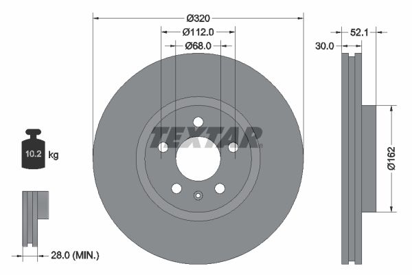 Brake Disc  A4 A5 A6 A7 Q5 PR-1LA/B Vorderachse|AußenO-320mm|2-5 munkanapos szállítás 13:30-ig rendelve 2025.1