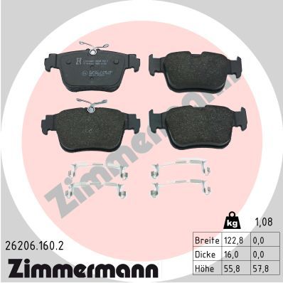 Brake Pad Set, disc brake  A3 LEON OCTAVIA GOLF VIII Hinterachse|WVA:26206|Foto ent|2-5 munkanapos szállítás 13:30-ig rendelve 2024.12