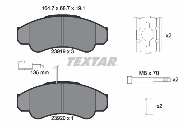 Brake Pad Set, disc brake   WVA:23919|mit Zubehör|mit inte|2-5 munkanapos szállítás 13:30-ig rendelve 2024.12