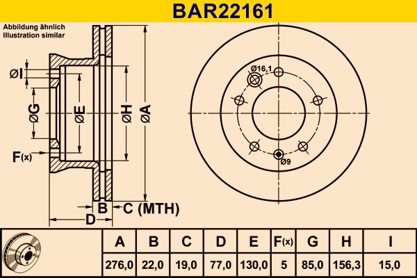 BARUM BREMSSCHEIBE VA FUER|1 munkanapos beszerzés 2024.12