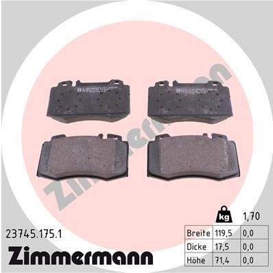 Brake Pad Set, disc brake  W/S211 200-500 220CDI-320CDI Vorderachse|WVA:23745|für Vers|2-5 munkanapos szállítás 13:30-ig rendelve 2024.12