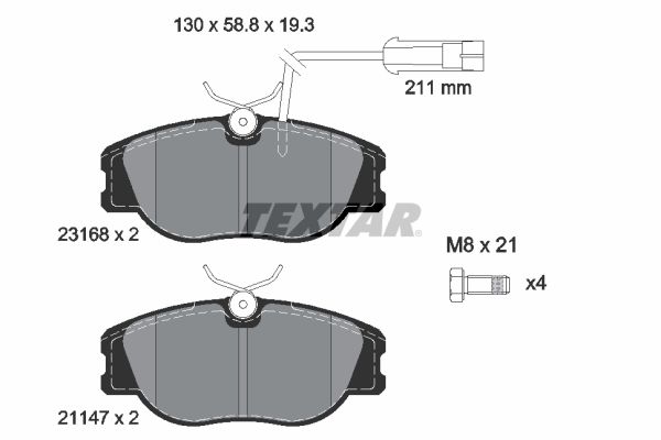 Brake Pad Set, disc brake   WVA:23168|mit integriertem Ver|2-5 munkanapos szállítás 13:30-ig rendelve 2024.12