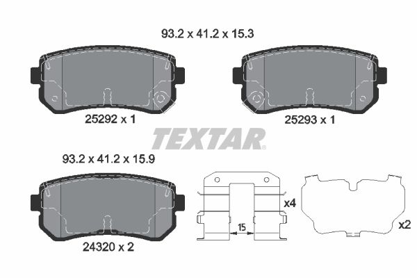 Brake Pad Set, disc brake  I30 IX35 CEED Hinterachse|WVA:25292|mit Zube|2-5 munkanapos szállítás 13:30-ig rendelve 2024.12